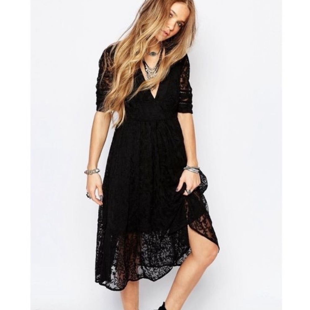 Free People Mountain Laurel Laced Midi Dress 🌫️ 🐏 ✨
